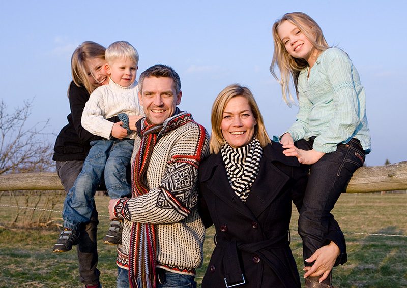 Familie på tur sammen